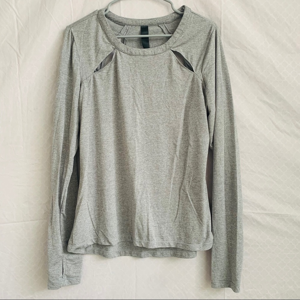 🖤 Gray Long Sleeve Workout Gym Shirt